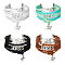 4Pcs 4 Colors Imitation Leather Multi-strand Bracelets Set, Alloy Infinity Love & Horse Charms Stackable Bracelets, Mixed Color, 6-7/8 inch(17.5cm), 1Pc/color