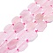 Natural Rose Quartz Beads Strands, Rectangle, 15~17x10~13x5~6mm, Hole: 1mm, about 22pcs/strand, 15.94''(40.5cm)