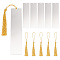 FINGERINSPIRE 6 Set Metal Blank Bookmark with Hole Stainless Steel Rectangle Bookmark with Gold Tassel DIY Blank Bookmarks Book Marks Page Markers for Student Teacher Book Lover DIY Project Gift