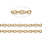 304 Stainless Steel Cable Chains, Textured, Unwelded, with Spool, Oval, Golden, 4x3x0.8mm, about 164.04 Feet(50m)/roll