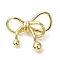 Rack Plating Brass Pendants, Long-Lasting Plated, Lead Free & Cadmium Free, Bowknot, Real 18K Gold Plated, 21x25x7.5mm, Hole: 4x2mm