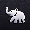 Tarnish Resistant 201 Stainless Steel Pendants, Elephant, Stainless Steel Color, 12x17x1mm, Hole: 1.5mm