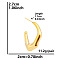 Irregular C Shape Stainless Steel Stud Earrings for Women, Real 18K Gold Plated