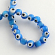Круглый ручной сглаза Lampwork бисер LAMP-R114-10mm-03-1