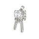 Латунные микропаве прозрачные подвески с фианитом KK-Z078-33P-1