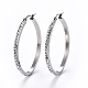 Серьги-кольца из нержавеющей стали 304 EJEW-L232-037C-01P-1