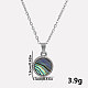 Стильные 304 нержавеющая сталь pave natural paua shell плоские круглые подвески ожерелья простой дизайн ювелирные изделия DP7329-1-1