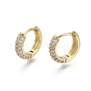 Серьги-кольца из латуни с микро-паве из фианита EJEW-R144-004E-NF