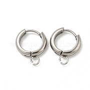 Фурнитура для сережек-колец Huggie Hoop из нержавеющей стали 201 STAS-P283-01X-P