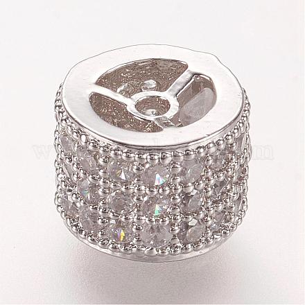 Латунные микро проложить кубического циркония бусы ZIRC-L061-28P-1