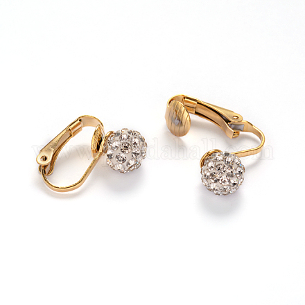 Серьги-клипсы из нержавеющей стали 304 EJEW-M188-05G-1
