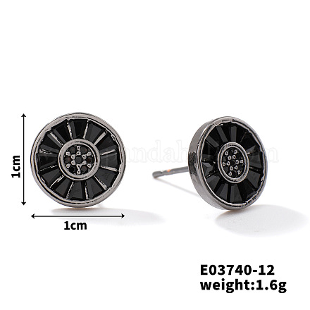 Шикарные латунные кубические серьги из циркония ZD1304-4-1