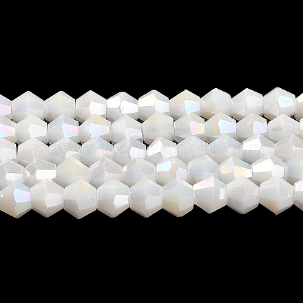 Непрозрачные однотонные гальванические стеклянные бусины GLAA-F029-P4mm-A15-1
