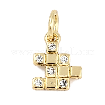 Латунные микро проложить кубического циркония подвески KK-Q028-38G-1
