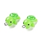 Opaque Resin Pendants, Tortoise Charms, Lawn Green, 25x12.5x9mm, Hole: 2mm