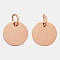 Ion Plating(IP) 304 Stainless Steel Pendants, with Jump Ring, Manual Polishing, Flat Round Charm, Stamping Blank Tag, Rose Gold, 10x1mm, Hole: 3.5mm
