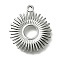 Anti-Tarnish 304 Stainless Steel Pendants, Sun Charm, Stainless Steel Color, 17x14.5x1.5mm, Hole: 1mm