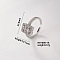 Brass Micro Pave Cubic Zirconia Rectangle Cuff Ring for Women, Minimalist Versatile Luxury Cool Open Ring