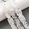 Natural Quartz Crystal Beads Strands, Rock Crystal, Rectangle, 18x13x5.5mm, Hole: 1mm, about 11pcs/strand, 7.68''~7.87''(19.5~20cm)