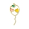 Zinc Alloy Pendants, with Enamel, Golden, Balloon, 39x16x2mm, Hole: 1.2mm