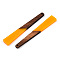 Opaque Resin & Walnut Wood Big Pendants, Trapezoid Charm, Orange, 69.5x10.5x3mm, Hole: 2mm
