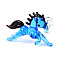 Handmade Lampwork Big Pendants, Horse, Deep Sky Blue, 32~34x50~53x10~12mm, Hole: 3.5~4x4~5mm