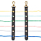 PU Leather Pendant Decorations, with Alloy Clasps, for Bag Decorations, Black, 265~268x19.5x3.5mm, Hole: 8mm