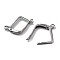 Non-Tarnish 304 Stainless Steel Hoop Earring Findings, Latch Back, Stainless Steel Color, 18 Gauge, 17.2x12mm, Pin: 1mm