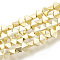 Electroplate Non-magnetic Synthetic Hematite Beads Strands, Golden Plated, 3x4x2mm, Hole: 1mm,  about 132pcs/strand, 15.94 inch