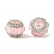Sparkling Acrylic Rhinestone Round Beads, with Resin, Focal Pen Beads, Pink, 20x14mm, Hole: 2.5mm