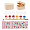 DIY Jewelry Boxes Kits, with Unfinished Heart Shape Wooden Jewelry Boxes, Wood Art Brushes Pen, Acrylic Rhinestone Sticker, Plastic Empty Paint Palette, Mixed Color, Boxes: 9.5x10.35x5cm, inner diameter: 6.4x8.8cm, 2pcs/set