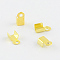 Iron Cord Ends, Golden, 6x3mm, Hole: 1mm