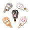 Alloy Enamel Pendants, Cadmium Free & Nickel Free & Lead Free, Golden, Cat Charm, Mixed Color, 31x15.5x2mm, Hole: 2mm