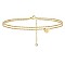 Heart Brass with Crystal Rhinestone Anklets, Golden, Letter C, 9-1/8 inch(230mm)