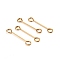 Ion Plating(IP) 304 Stainless Steel Eye Pins, Double Sided Eye Pins, Golden, 16x0.6mm, Hole: 1mm