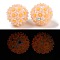 Handmade Luminous Polymer Clay Rhinestone Fancy Beads, Pen Focal Beads, with Acrylic Daisy Flower, Pearl Pink, 20~21mm, Hole: 2mm