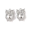 Brass Pendants Rhinestone Settings, Cadmium Free & Nickel Free & Lead Free, Owl, Real Platinum Plated, 16.5x10x5mm, Hole: 1mm, Fit for 1.2mm Rhinestone
