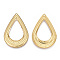 Ion Plating(IP) 304 Stainless Steel Pendants, Teardrop Charm, Real 18K Gold Plated, 49x33x2mm, Hole: 1.5mm