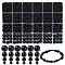 4 Styles ABS Plastic Imitation Pearl Beads, Round, Black, 4~10mm, Hole: 1.6~2.3mm