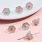 10Pcs Gradient Color Transparent Glass Bead Caps, Six-Petal Flowers, Orchid, Colorful, 12x7mm