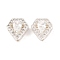 Brass Micro Pave Clear Cubic Zirconia Beads, Cadmium Free & Nickel Free & Lead Free, Diamond Shape, Silver, 13x12x6mm, Hole: 1.8mm