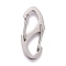 Non-Tarnish 202 Stainless Steel S Shaped Carabiner, Keychain Clasps, Stainless Steel Color, 40.5x18x7mm