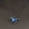 Alloy Horse Cage Pendant Necklace with Synthetic Luminous Stone, Glow In The Dark Jewelry for Women, Cornflower Blue, 17.72 inch(45cm)
