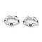 Brass Pave Cubic Zirconia Linking Rings, Cadmium Free & Nickel Free & Lead Free, Ring, Platinum, Green, 8x8x1.5mm, Inner Diameter: 4.5mm