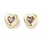 Brass Micro Pave Cubic Zirconia Beads, Cadmium Free & Nickel Free & Lead Free, Real 18K Gold Plated, Heart, Pink, 5.5x5.5x3.5mm, Hole: 1mm