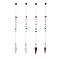 Hexagonal Cone Natural Gemstone Dowsing Pendulums, with 304 Stainless Steel Cable Chains, 246mm, Hole: 2mm, 4 style, 1pc/style, 4pcs/set