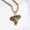 Vintage Stainless Steel Indian Elephant Pendant Necklaces for Men, Golden
