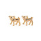 Brass Charms, Nickel Free, Dog, Real 18K Gold Plated, 12.5x13x7.5mm, Hole: 1mm