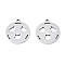 Non-Tarnish 201 Stainless Steel Pendants, Laser Cut, Football, Stainless Steel Color, 17.5x15.5x1mm, Hole: 1.4mm