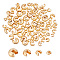 arricraft 80 Pcs Brass Crimp Beads Covers, 4 Styles Gold Half Round Open Tube Bead Knot Cover for Bracelet Earrings Jewelry DIY Handmade 3mm